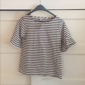 Ruffle sleeve J Crew knit top